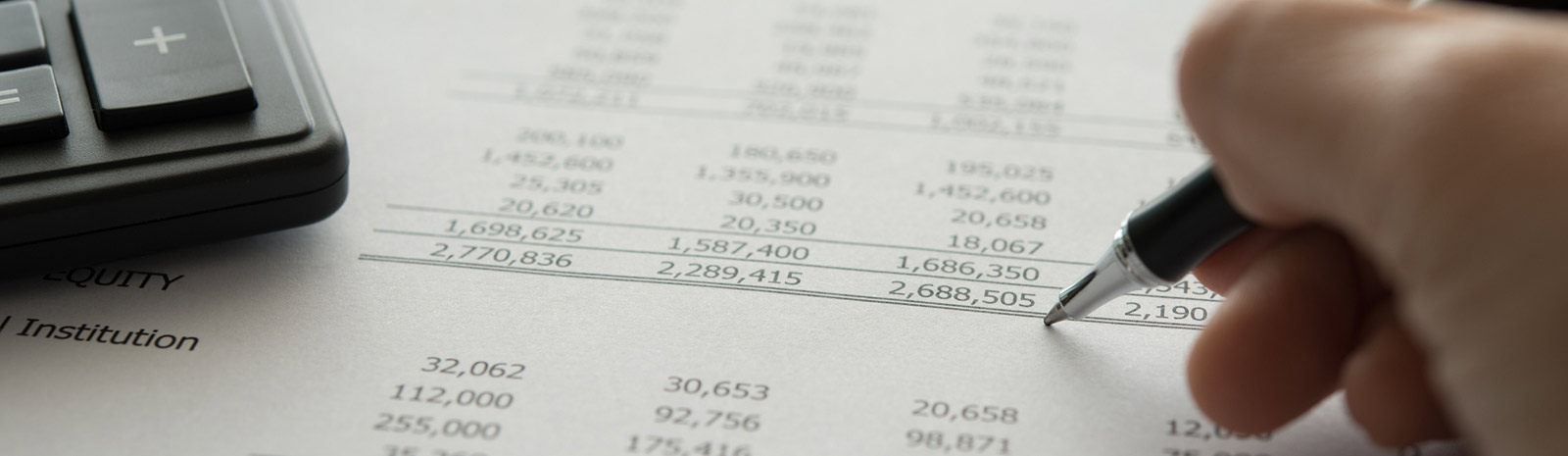 Pen, calculate and spreadsheets.